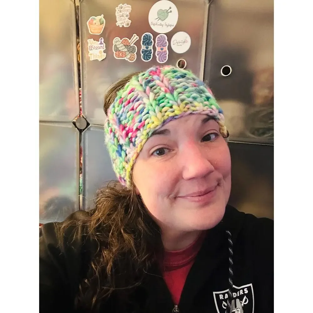 Hand Knit Merino Wool Headband: Scrappy Knit Earwarmer